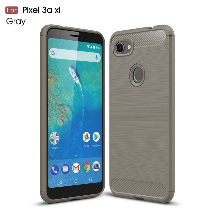 Custodia in TPU in fibra di carbonio con trama spazzolata per Google Pixel 3a XL, For Google Pixel 3a XL, Google Pixel 3a XL