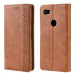 Custodia in pelle a vibrazione orizzontale con struttura retrò Crazy Horse con fibbia magnetica per Google Pixel 3a, con supporto e slot per schede e cornice per foto, For Google Pixel 3a