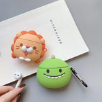 Custodia protettiva Bluetooth per Apple AirPods 1/2 generazione universale wireless con supporto per cuffie per leone e dinosauro, Lion, Dinosaur