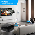 Bluetooth 5.0 Fibra Ottica Ricevitore Bluetooth CSR8670 Trasmettitore Bluetooth 2 in 1 Supporta APTX, black