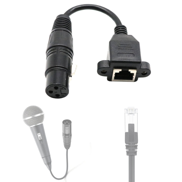 Cavo adattatore XLR 3 pin femmina a RJ45 femmina 15 cm