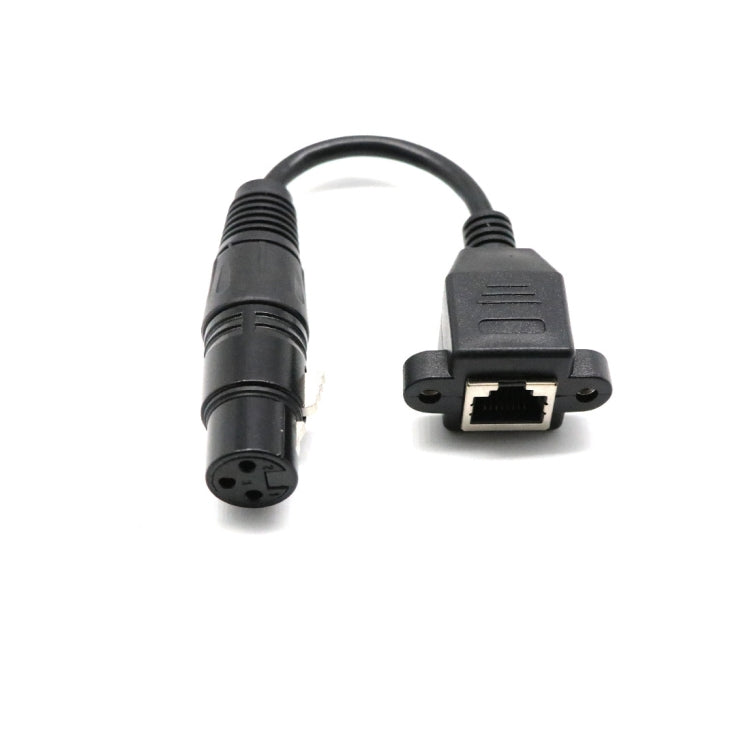 15cm 3 Pin XLR Female to RJ45 Female Network Connector Adapter Converter Cable, 15cm