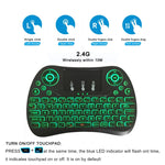 Mini tastiera wireless I8 Max da 2,4 GHz con touchpad ricaricabile Fly Air Mouse Smart Game retroilluminato a 7 colori