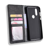 Custodia in pelle a vibrazione orizzontale con struttura retrò Crazy Horse con fibbia magnetica per Motorola One Vision, con supporto, slot per schede e cornice per foto, For MOTO One Vision