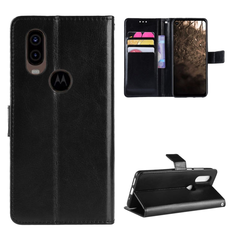 Custodia in pelle flip orizzontale retrò Crazy Horse Texture per Motorola One Vision, con supporto, slot per schede e cornice per foto, For MOTO One Vision