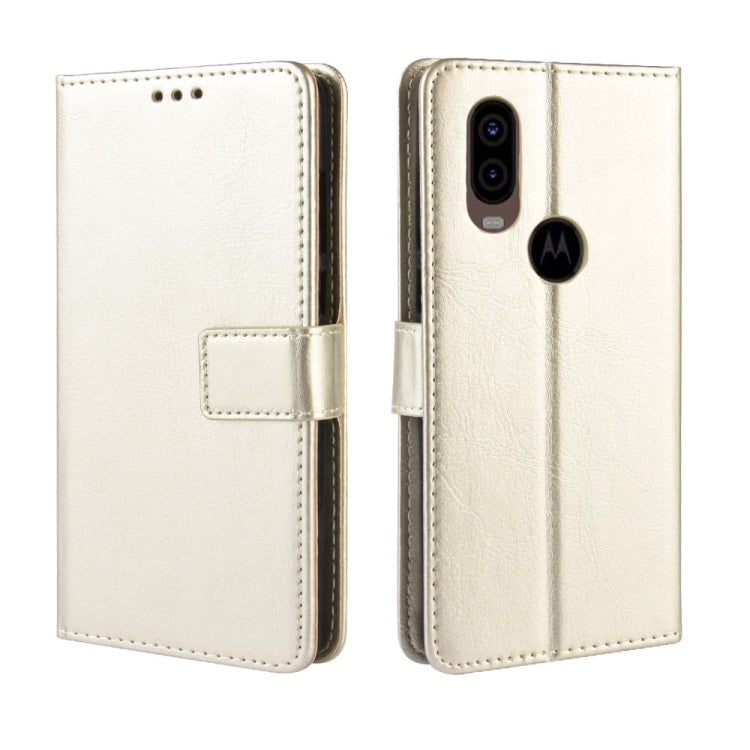 Custodia in pelle flip orizzontale retrò Crazy Horse Texture per Motorola One Vision, con supporto, slot per schede e cornice per foto, For MOTO One Vision