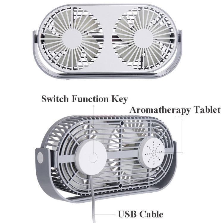 Mini ventilatore USB da tavolo doppia foglia 13cm
