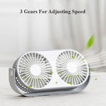 Mini ventilatore USB da tavolo doppia foglia 13cm