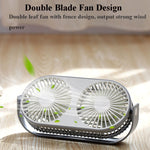 Mini ventilatore USB da tavolo doppia foglia 13cm