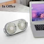 Mini ventilatore USB da tavolo doppia foglia 13cm