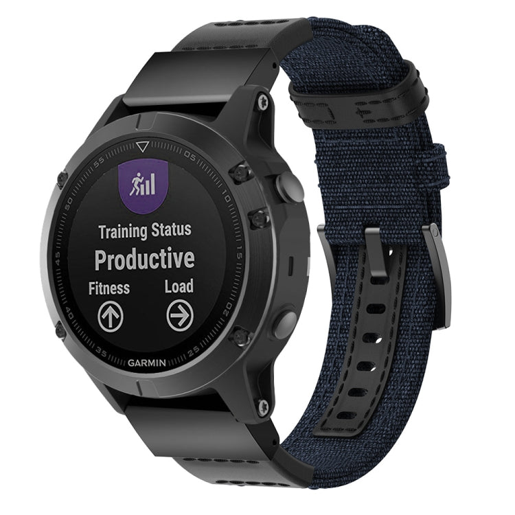 Cinturino per cinturino da polso in tela e pelle per Garmin Fenix 5 Plus, cinturino da polso Dimensioni: 150 + 110 mm