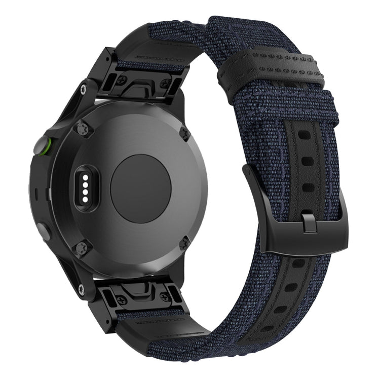 Cinturino per cinturino da polso in tela e pelle per Garmin Fenix 5 Plus, cinturino da polso Dimensioni: 150 + 110 mm