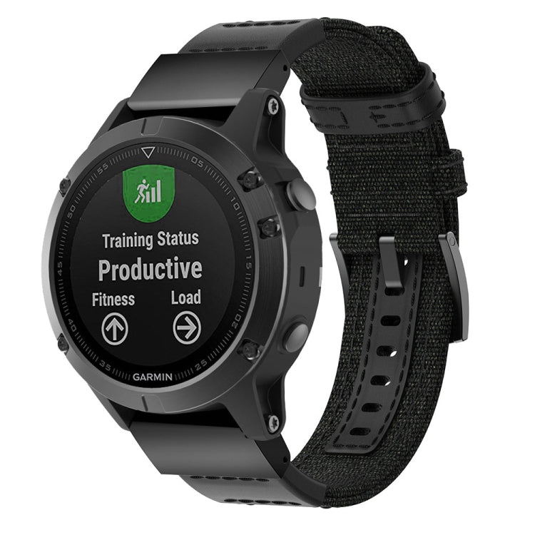 Cinturino per cinturino da polso in tela e pelle per Garmin Fenix 5 Plus, cinturino da polso Dimensioni: 150 + 110 mm