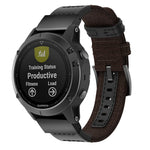 Cinturino per cinturino da polso in tela e pelle per Garmin Fenix 5 Plus, cinturino da polso Dimensioni: 150 + 110 mm