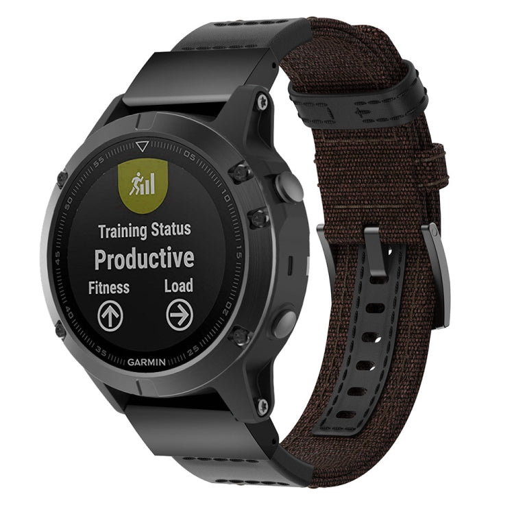 Cinturino per cinturino da polso in tela e pelle per Garmin Fenix 5 Plus, cinturino da polso Dimensioni: 150 + 110 mm