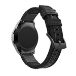 Cinturino per cinturino da polso in tela e pelle per Samsung Gear S2/Galaxy Active 42 mm, cinturino da polso Dimensioni: 135 + 96 mm