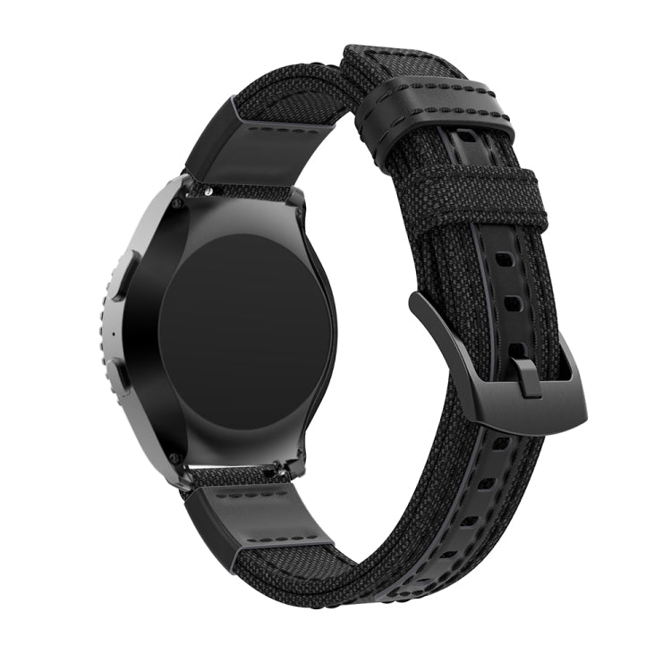 Cinturino per cinturino da polso in tela e pelle per Samsung Gear S2/Galaxy Active 42 mm, cinturino da polso Dimensioni: 135 + 96 mm