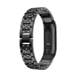 Cinturino da polso in solido acciaio inossidabile tempestato di diamanti per Fitbit Charge 3