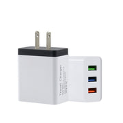 Caricabatteria da viaggio per telefono cellulare 2A 3USB Spina americana, black, gray, red, orange, blue