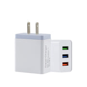 Caricabatteria da viaggio per telefono cellulare 2A 3USB Spina americana, black, gray, red, orange, blue