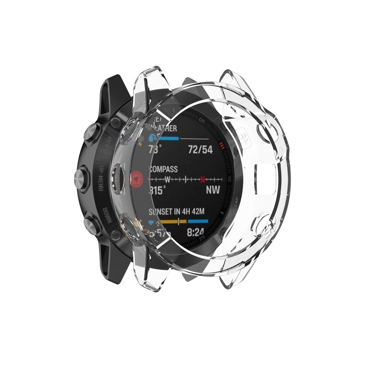Adatto per custodia per orologio in gel di silice TPU trasparente Garmin Fenix 6S / 6S Pro