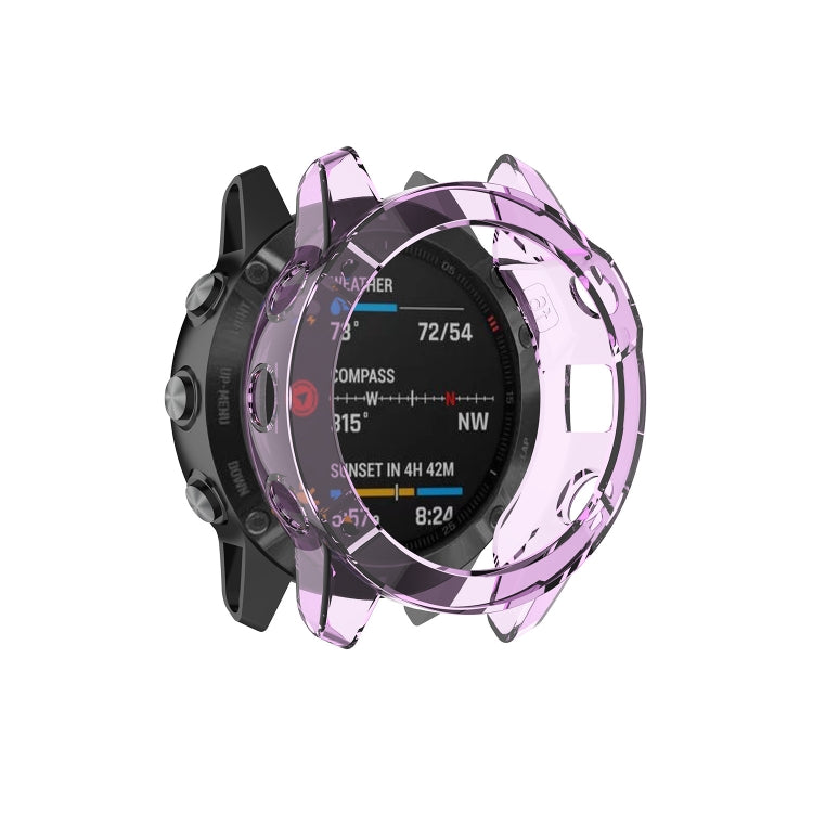 Adatto per custodia per orologio in gel di silice TPU trasparente Garmin Fenix 6X / 6X Pro