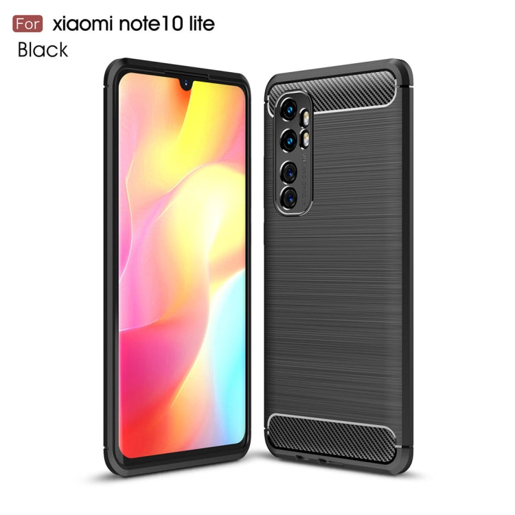 Per Xiaomi Mi Note 10 Lite Custodia in TPU in fibra di carbonio con trama spazzolata, For Xiaomi Mi Note 10 Lite