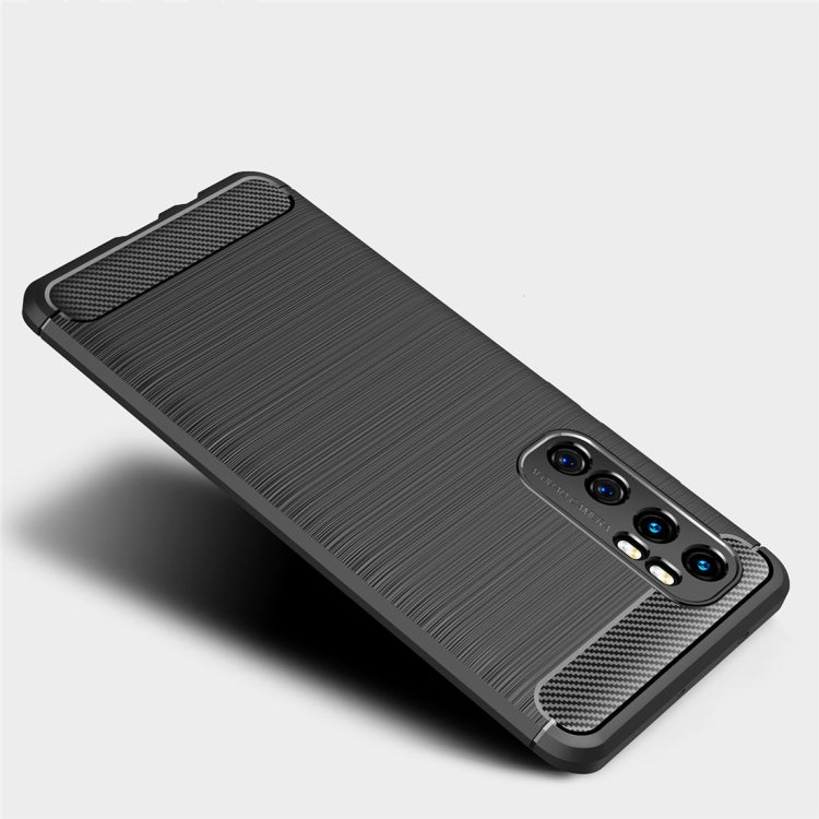 Per Xiaomi Mi Note 10 Lite Custodia in TPU in fibra di carbonio con trama spazzolata, For Xiaomi Mi Note 10 Lite