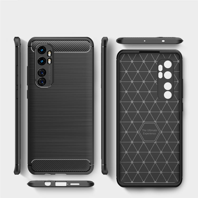 Per Xiaomi Mi Note 10 Lite Custodia in TPU in fibra di carbonio con trama spazzolata, For Xiaomi Mi Note 10 Lite