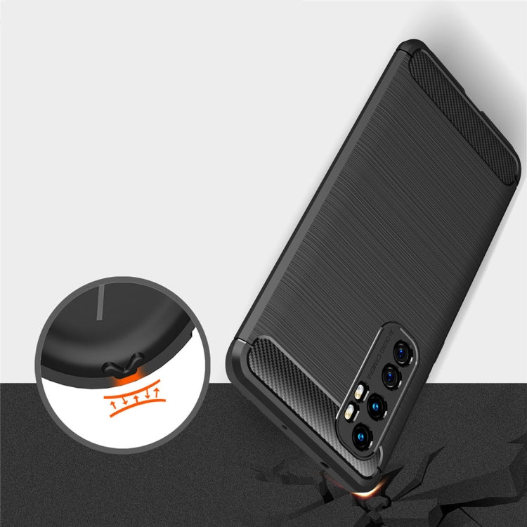 Per Xiaomi Mi Note 10 Lite Custodia in TPU in fibra di carbonio con trama spazzolata, For Xiaomi Mi Note 10 Lite