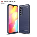 Per Xiaomi Mi Note 10 Lite Custodia in TPU in fibra di carbonio con trama spazzolata, For Xiaomi Mi Note 10 Lite