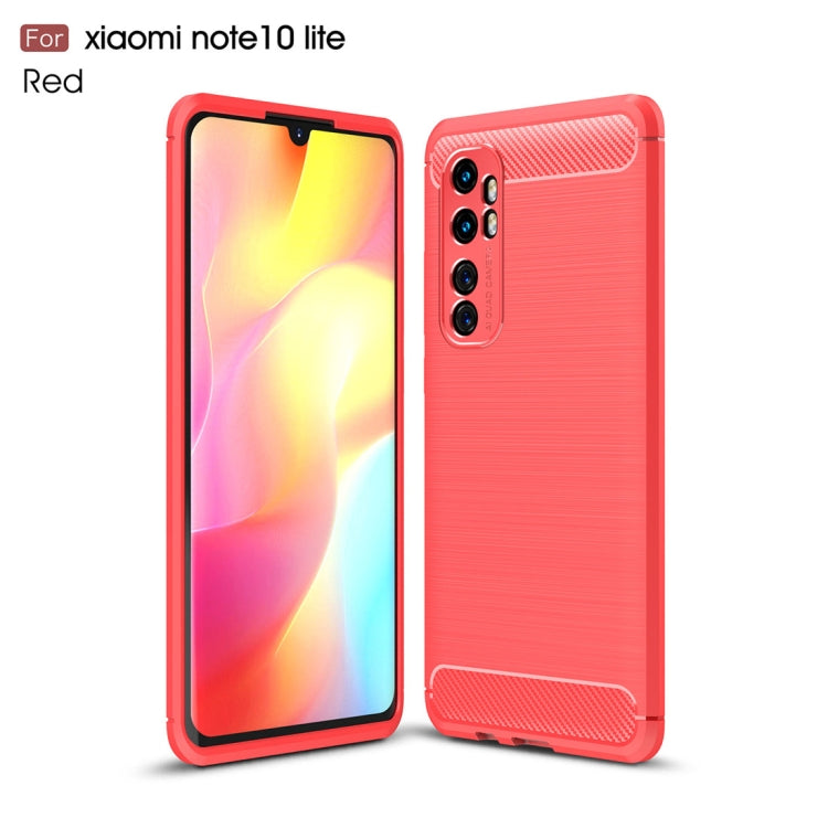 Per Xiaomi Mi Note 10 Lite Custodia in TPU in fibra di carbonio con trama spazzolata, For Xiaomi Mi Note 10 Lite