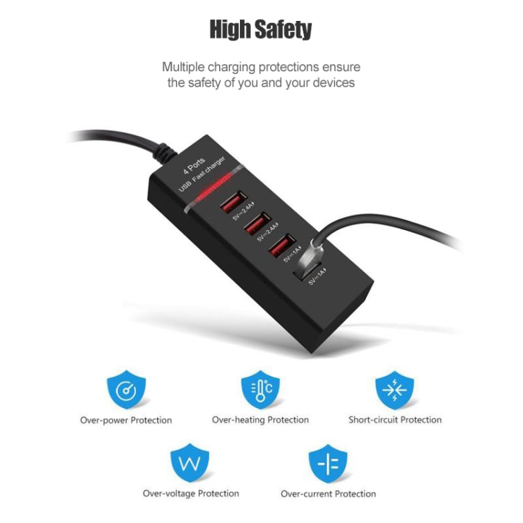 Adattatore caricabatterie 5V 4,1A 4 porte USB