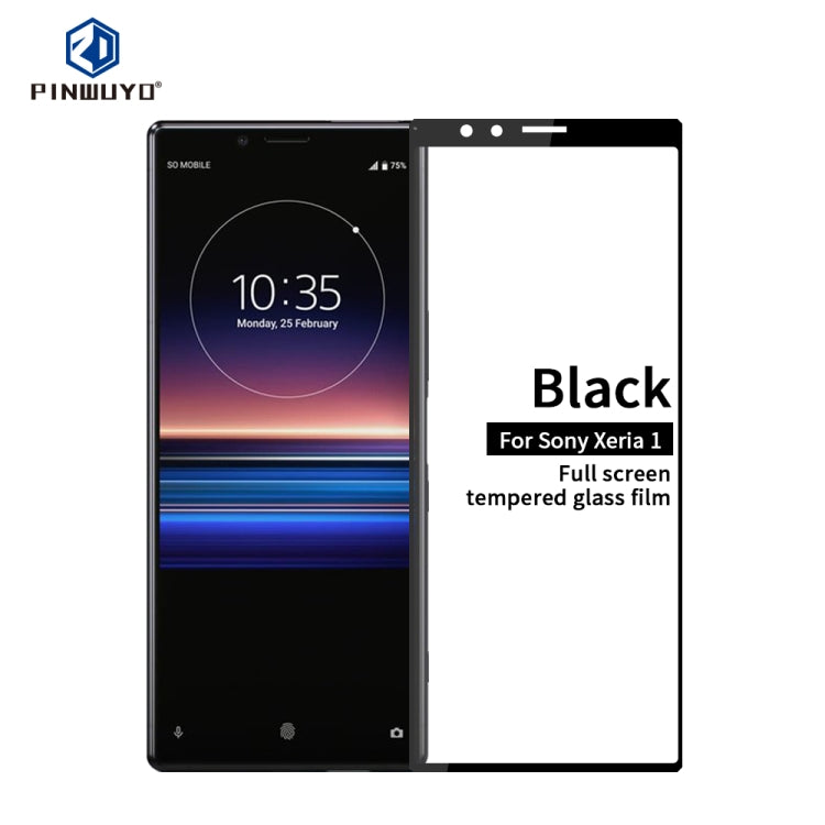 PINWUYO Pellicola in vetro temperato con colla completa 9H 2.5D per SONY Xperia 1, For Sony Xperia 1