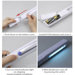 Lampada di disinfezione germicida UV portatile da 3 W. Bastone di disinfezione rapida UV da viaggio per auto personale, UV Fast Disinfection Stick