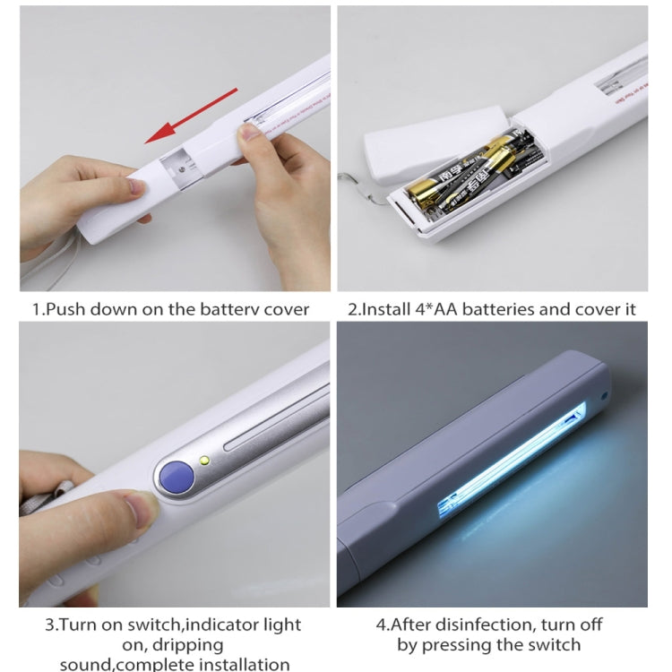 Lampada di disinfezione germicida UV portatile da 3 W. Bastone di disinfezione rapida UV da viaggio per auto personale, UV Fast Disinfection Stick
