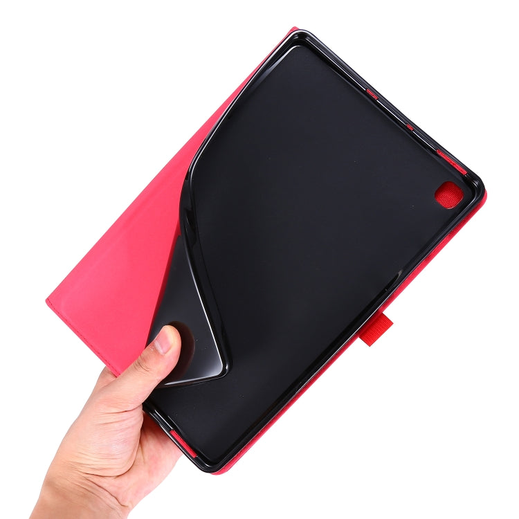 Flip orizzontale TPU + custodia protettiva in pelle PU tessuto con clip per biglietti da visita, For Galaxy Tab S6 Lite