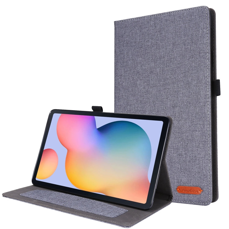 Flip orizzontale TPU + custodia protettiva in pelle PU tessuto con clip per biglietti da visita, For Galaxy Tab S6 Lite