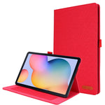 Flip orizzontale TPU + custodia protettiva in pelle PU tessuto con clip per biglietti da visita, For Galaxy Tab S6 Lite