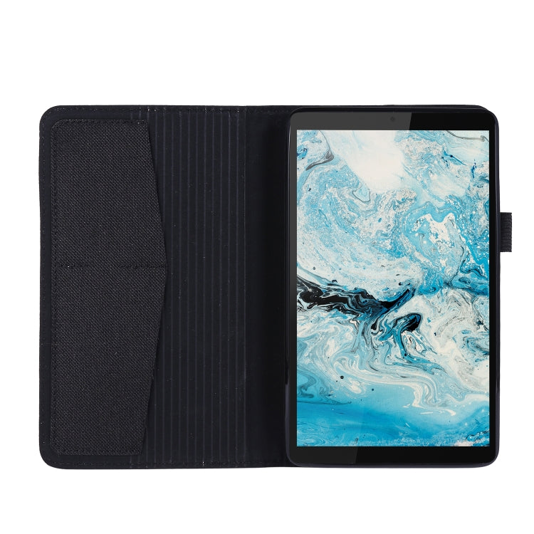 Flip orizzontale TPU + custodia protettiva in pelle PU tessuto con clip per biglietti da visita, For Lenovo Tab M7