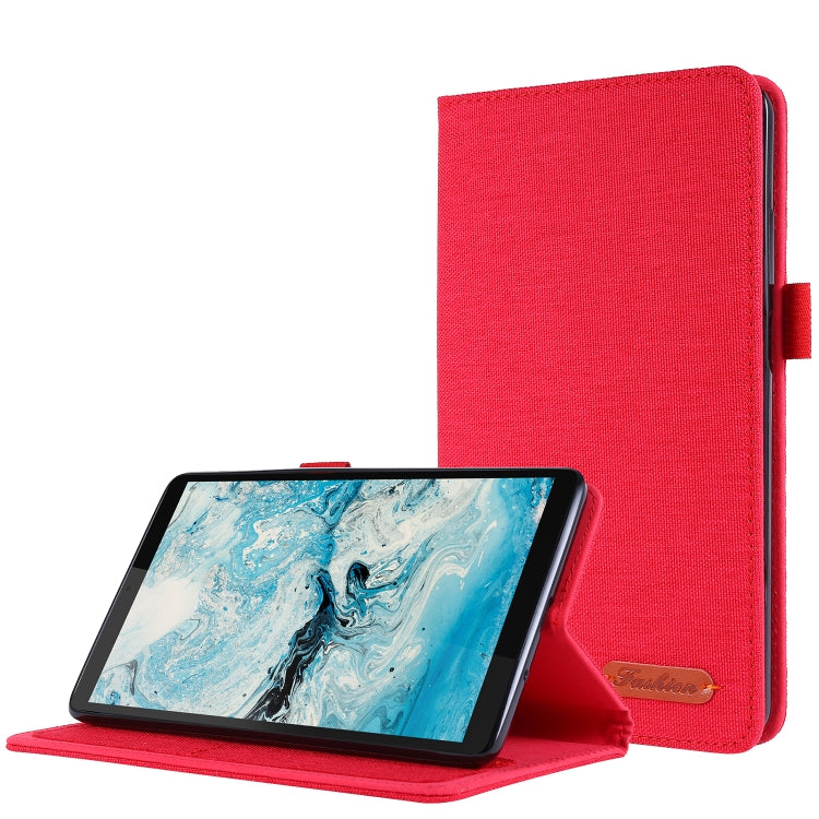 Flip orizzontale TPU + custodia protettiva in pelle PU tessuto con clip per biglietti da visita, For Lenovo Tab M7