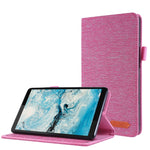 Flip orizzontale TPU + custodia protettiva in pelle PU tessuto con clip per biglietti da visita, For Lenovo Tab M7
