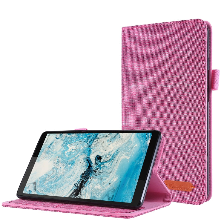Flip orizzontale TPU + custodia protettiva in pelle PU tessuto con clip per biglietti da visita, For Lenovo Tab M7
