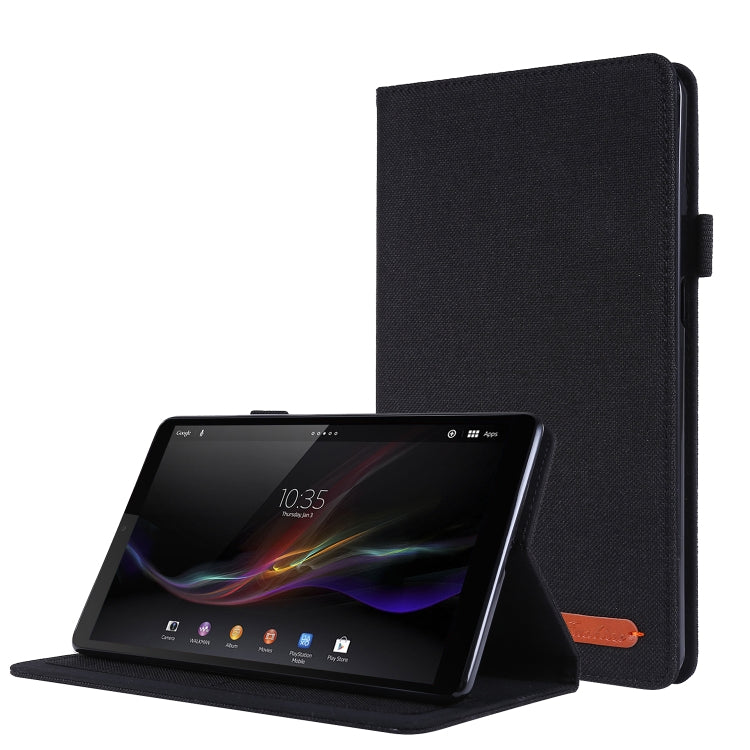 Flip orizzontale TPU + custodia protettiva in pelle PU tessuto con clip per biglietti da visita, For Lenovo Tab M8