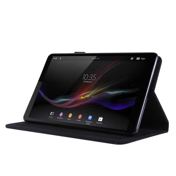 Flip orizzontale TPU + custodia protettiva in pelle PU tessuto con clip per biglietti da visita, For Lenovo Tab M8