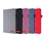 Flip orizzontale TPU + custodia protettiva in pelle PU tessuto con clip per biglietti da visita, For Lenovo Tab M8