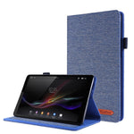 Flip orizzontale TPU + custodia protettiva in pelle PU tessuto con clip per biglietti da visita, For Lenovo Tab M8