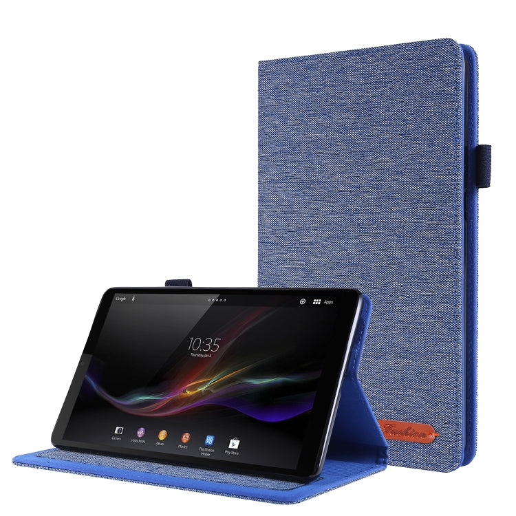 Flip orizzontale TPU + custodia protettiva in pelle PU tessuto con clip per biglietti da visita, For Lenovo Tab M8