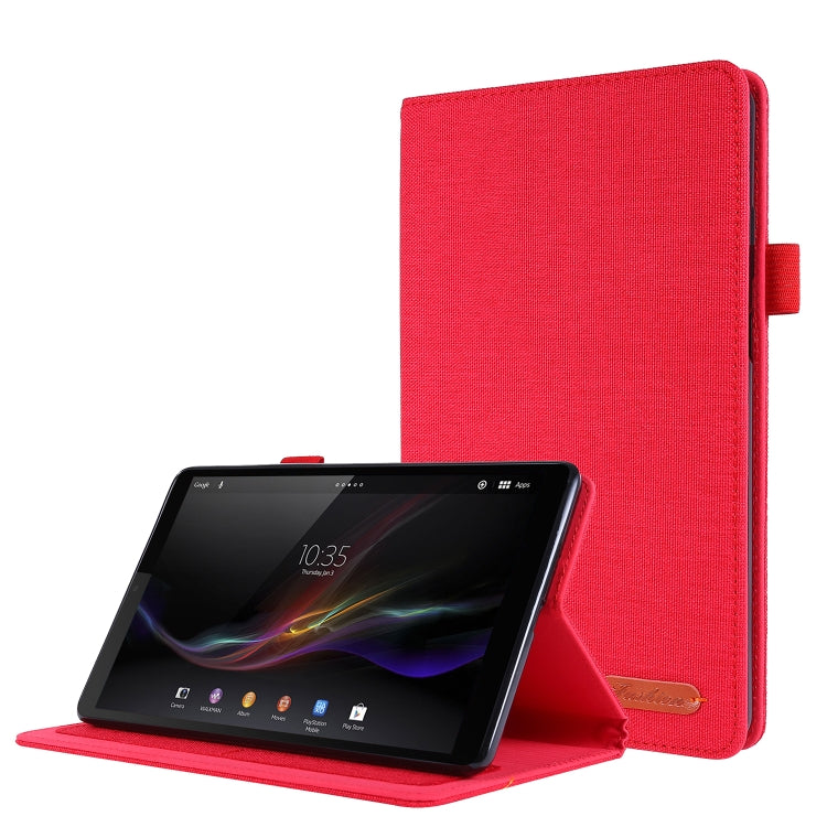 Flip orizzontale TPU + custodia protettiva in pelle PU tessuto con clip per biglietti da visita, For Lenovo Tab M8