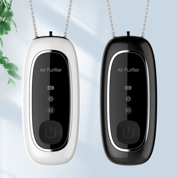 KY100A Purificatore d'aria portatile da appendere al collo con purificatore d'aria a ioni negativi, Rectangle White, Rectangle Black